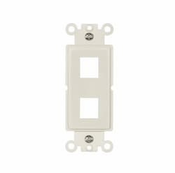 15 Amp Modular Wall Plate Insert, 2-Port, Light Almond