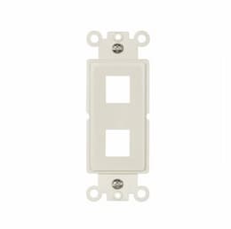 15 Amp Modular Wall Plate Insert, 2-Port, Light Almond