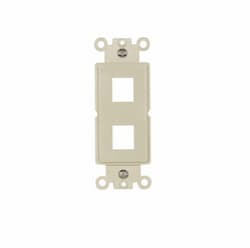 15 Amp Modular Wall Plate Insert, 2-Port, Ivory