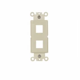 15 Amp Modular Wall Plate Insert, 2-Port, Ivory