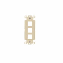 15 Amp Modular Wall Plate Insert, 3-Port, Light Almond