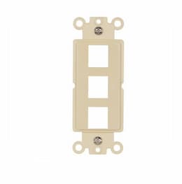 15 Amp Modular Wall Plate Insert, 3-Port, Ivory