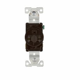 15 Amp NEMA 6-15R 250V Premium Single Receptacle, Brown