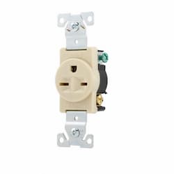 15 Amp NEMA 6-15R 250V Premium Single Receptacle, Ivory