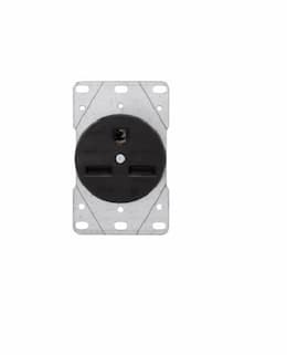 30 Amp NEMA 6-30R 250V Flush Mount Power Receptacle,Black