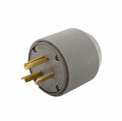 30 Amp Electric Plug, Straight, NEMA 7-30P, Grey