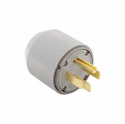 50 Amp Dryer Plug, Angled, NEMA 14-50P, Grey