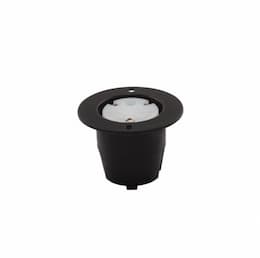 20 Amp Flanged Connector, NEMA 6-20R, Black