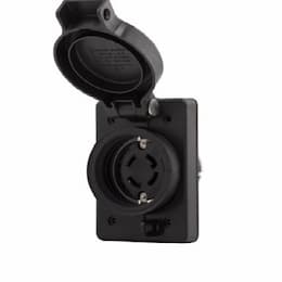 20 Amp NEMA 6-20R 125V Watertight Single Receptacle, Black