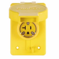 Eaton Wiring 20 Amp NEMA 6-20R 125V Watertight Single Receptacle, Yellow