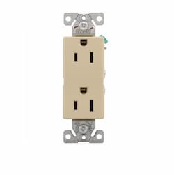 Eaton Wiring 15 Amp Flush Mount Duplex Decorator Receptacle, White