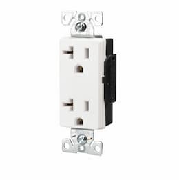 20 Amp Industrial Grade Decora Duplex Receptacles, White