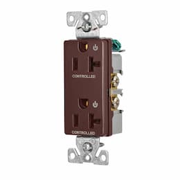 Eaton Wiring 20 Amp Dual Controlled Decorator Receptacle, 2-Pole, #14-10 AWG, 125V, Black