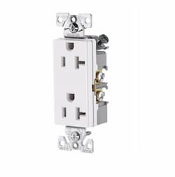 Eaton Wiring 20 Amp Decora Duplex Receptacle, Commercial Grade, White