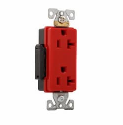 Eaton Wiring 20 Amp Premium Decora Duplex Receptacle, Flush Mount, Red