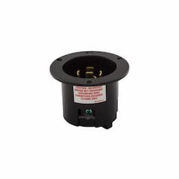 20 Amp Locking Flanged Inlet, 3-Pole, 4-Wire, 250V, Black