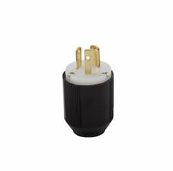 15 Amp Locking Plug, NEMA L6-15, Armored, Black