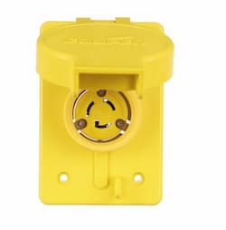 Eaton Wiring 15 Amp Watertight Locking Single Receptacle, NEMA L7-15, 277V, Yellow