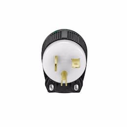 20 Amp Straight Blade Plug w/ Safety Grip, Angled, 2-Pole, 3-Wire, #18-12 AWG, 125V