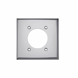 2-Gang Wallplate w/ 2" Hole, Standard, Chrome