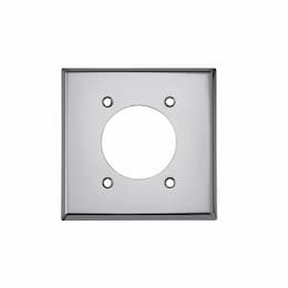 2-Gang Wallplate w/ 2" Hole, Standard, Chrome