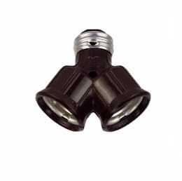 660W Lamp Holder, Polarized, Socket Adapter, Brown