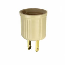 Eaton Wiring 660W Outlet Adapter, Polarized, NEMA 1-15R, Ivory