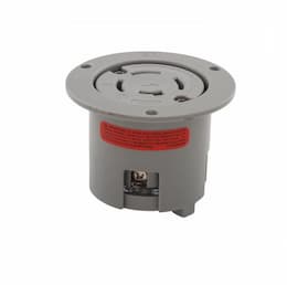 20 Amp Flanged Inlet, 3-Phase, Non-NEMA, Grey