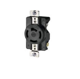 Industrial Grade 20 Amp Non-NEMA 3-Phase Single Receptacle, Black