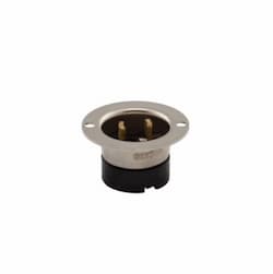 15 Amp Flanged Inlet Connector, ML1, Phenolic Body, Black