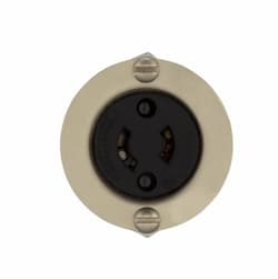 15 Amp Flanged Outlet, ML1, Polarized, Black