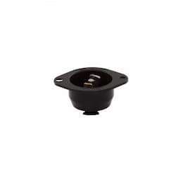 15 Amp Flanged Inlet, Locking, ML3, Black