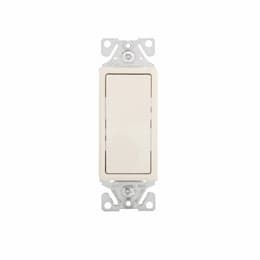 15 Amp Decorator Switch, Single-Pole, #14-12 AWG, 120277V, Light Almond