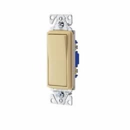 15 Amp Decorator Switch, Single-Pole, #14-12 AWG, 120277V, Ivory