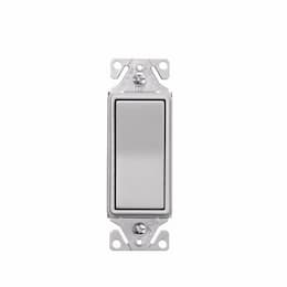 15 Amp Decorator Switch, 3-Way, #14-12 AWG, 120277V, Silver Granite