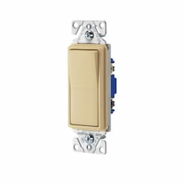 Eaton Wiring 15 Amp Decorator Switch, 3-Way, 14-12 AWG, 120V-277V, Ivory