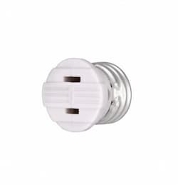 660W Polarized Medium Base Socket Adapter, NEMA 1-15R, White