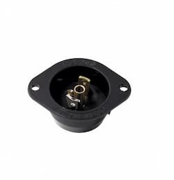 15 Amp Industrial Midget Locking Flanged Inlet Connector, Black