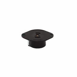 15 Amp Midget Flanged Outlet, Nylon, 2-Pole, 3-Wire, 125V, Black