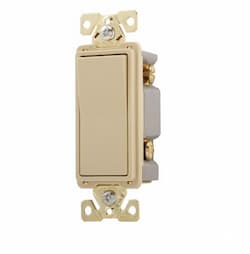 Eaton Wiring 20 Amp Single Pole Rocker Switch, Commercial Grade, Ivory