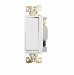 20 Amp 3-Way Lighted Rocker Switch, White