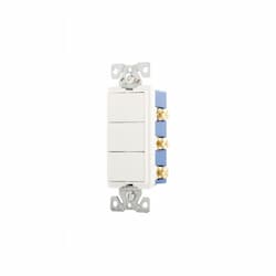 Eaton Wiring 15 Amp Rocker Switch, Single Pole (3), 120V, White