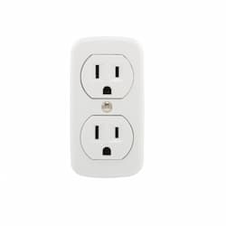 15A Surface Mount Duplex Receptacle, NEMA 5-15R, 125V, White