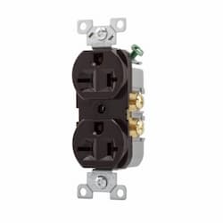 15 Amp Duplex Receptacle, NEMA 6-20R, Commercial Grade, Brown