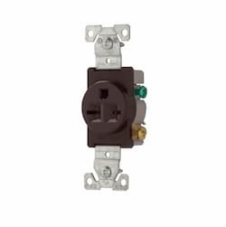 15 Amp Single Receptacle, NEMA 6-15R, Brown