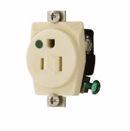 Eaton Wiring 15 Amp Premium Single Receptacle, Hospital Grade, Ivory