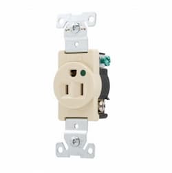 15 Amp Premium Single Receptacle, Hospital Grade, Ivory