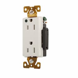 15 Amp Premium Decora Duplex Receptacle, Hospital Grade, White