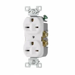 15 Amp Straight Blade Duplex Receptacle, White