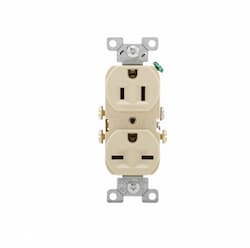 15 Amp Duplex Receptacle, Dual Voltage, White